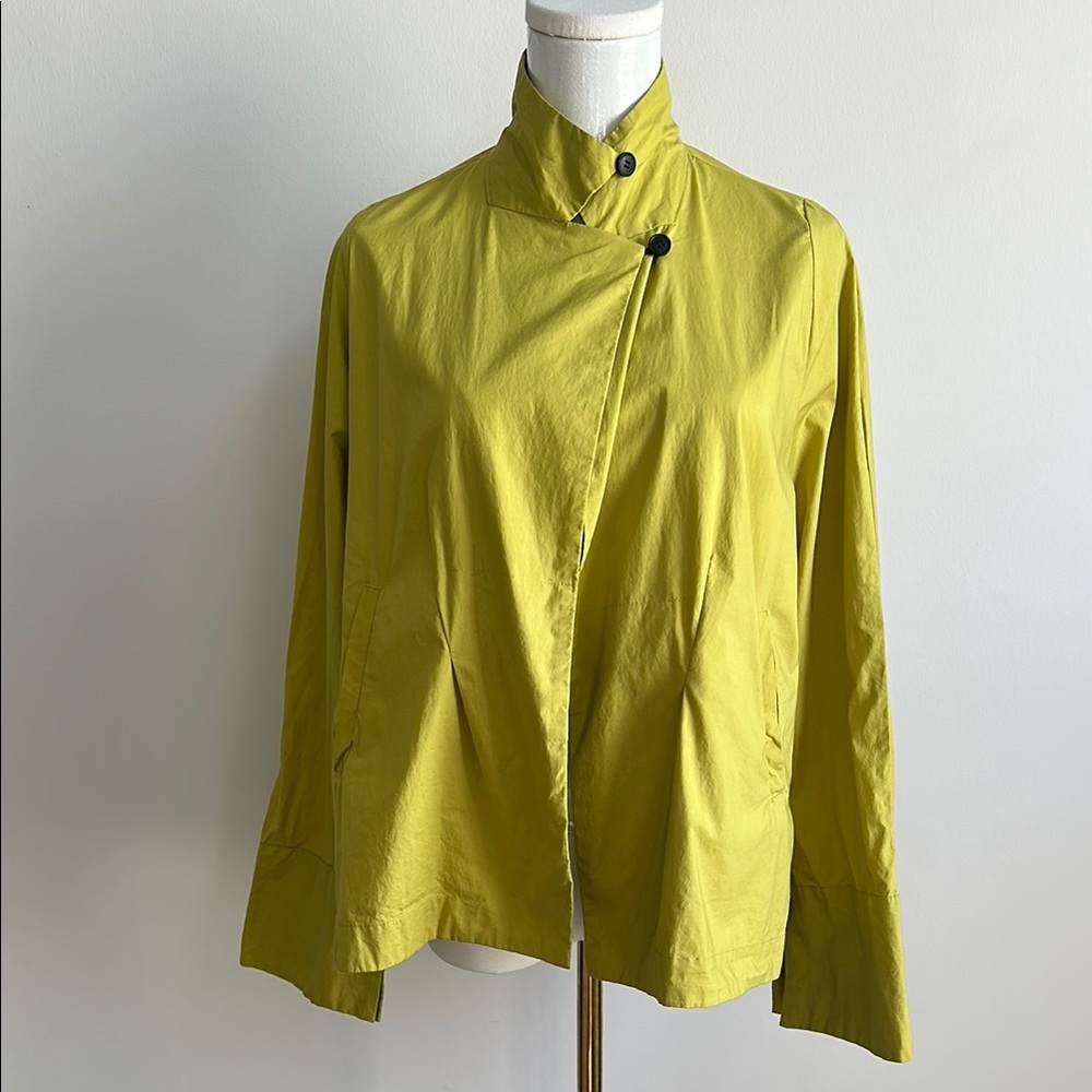 Matthildur Womens High Button‎ Collar Pima Cotton Bold Dramatic Cape Top Small
